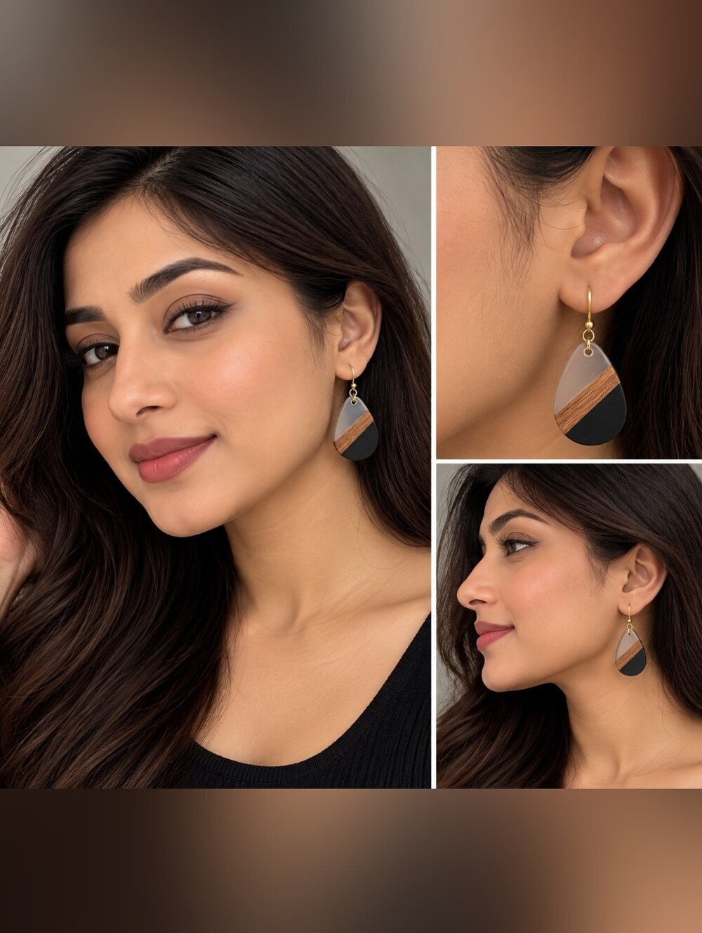 Teardrop Earrings With Boho Style Accent - Women Jewelry